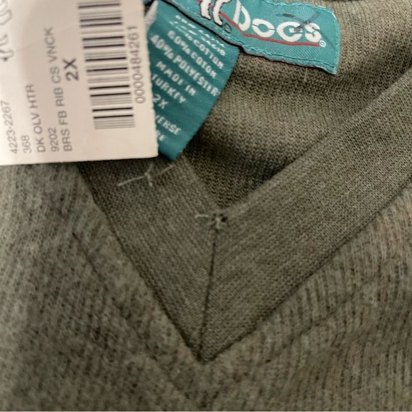 NWT Vintage Big Dogs Vneck Sweater Men’s Size 2X Green Stripes - Picture 5 of 8